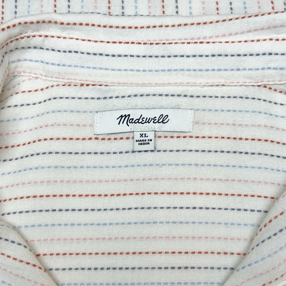Madewell Cream Striped Button-Up Shirt - Picture 3 of 11